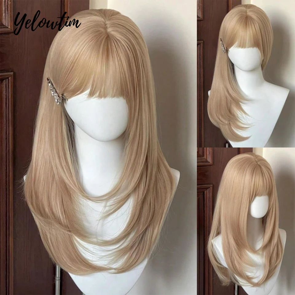 Long Natural Wavy Brown Black Blonde Wigs with Bangs Cosplay Party Lolita Synthetic Wigs for Women Heat Resistant Fiber Dense LM
Long Natural Wavy Brown Black Blonde Wigs with Bangs Cosplay Party Lolita Synthetic Wigs for Women Heat Resistant Fiber Dense LM