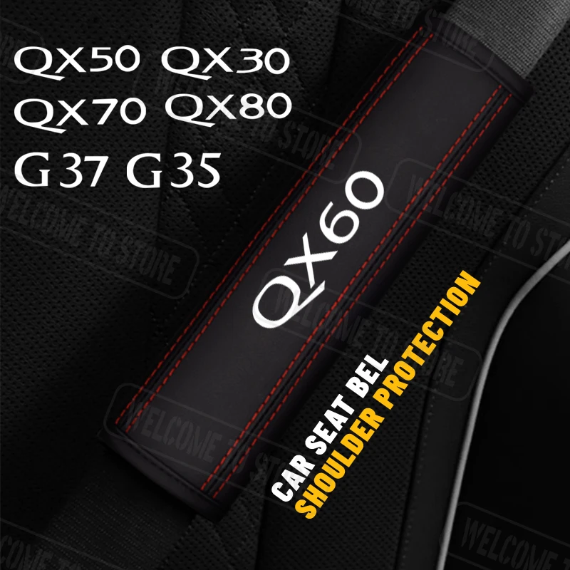 2Pcs For Infiniti G35 G37 QX30 QX50 QX60 QX70 QX80 Emblem Logo Leather Car Safety Belt Shoulder Cover Pads Interior Decoration
2Pcs For Infiniti G35 G37 QX30 QX50 QX60 QX70 QX80 Emblem Logo Leather Car Safety Belt Shoulder Cover Pads Interior Decoration