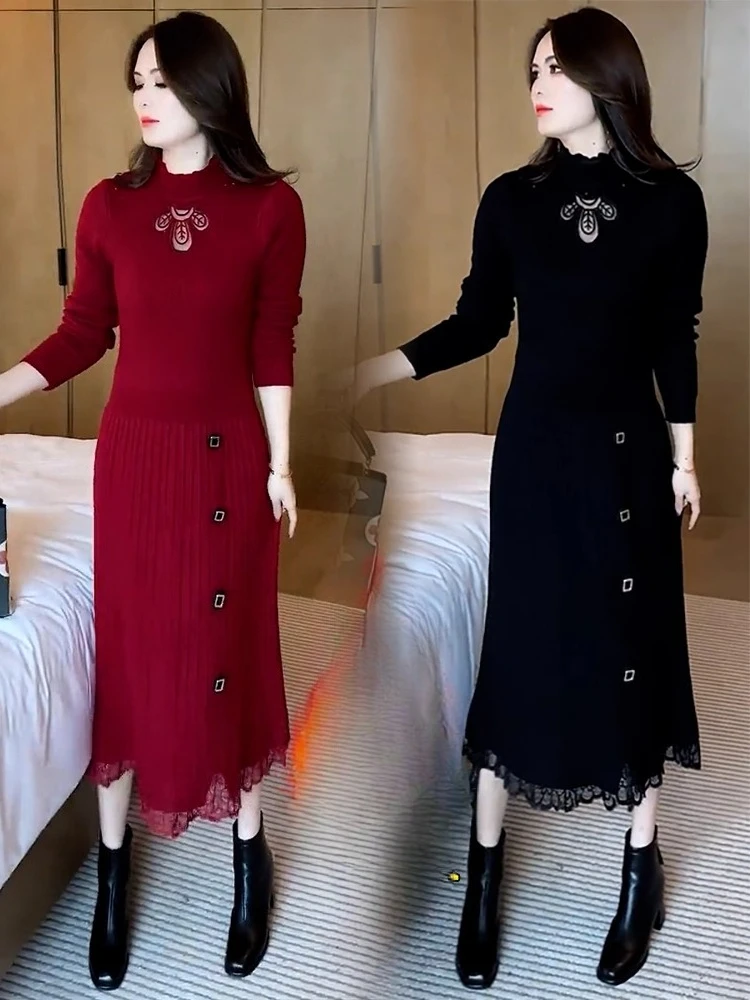 Basic Half High Collar Dresses Autumn Winter Knitted Slim Women's Clothing Solid Color Long Sleeve Elegant Bag Hip Dress CQ331
Basic Half High Collar Dresses Autumn Winter Knitted Slim Women's Clothing Solid Color Long Sleeve Elegant Bag Hip Dress CQ331