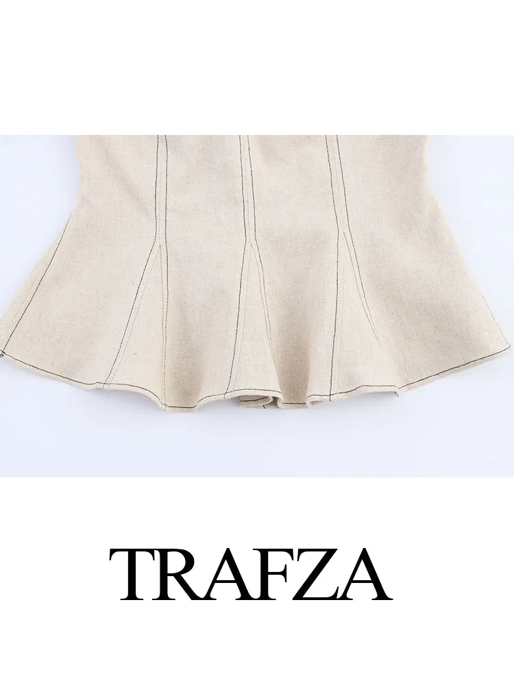 TRAFZA Women's Summer New Fashion Line Blended Wire Strapless Top+High Waist Zipper Pockets Decorated Casual Wide Leg Pants Suit
TRAFZA Women's Summer New Fashion Line Blended Wire Strapless Top+High Waist Zipper Pockets Decorated Casual Wide Leg Pants Suit