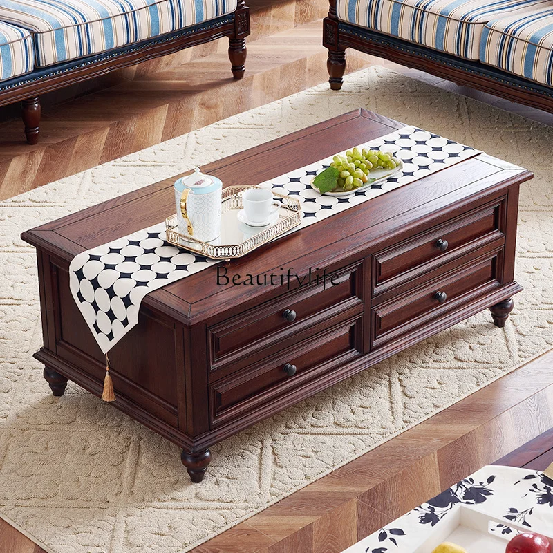 American pure solid wood coffee table black walnut small apartment retro home
American pure solid wood coffee table black walnut small apartment retro home
