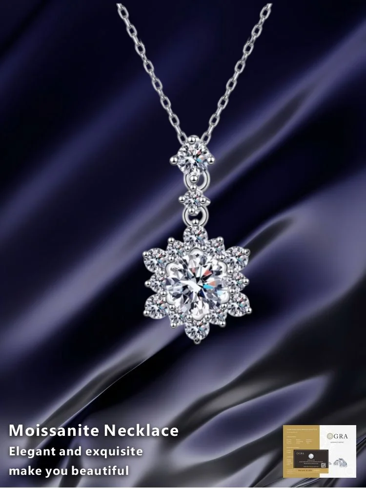 GRA Certified Moissanite 925 Sterling Silver Pendant Snowflake Pendant Women's Moissanite Necklace
GRA Certified Moissanite 925 Sterling Silver Pendant Snowflake Pendant Women's Moissanite Necklace