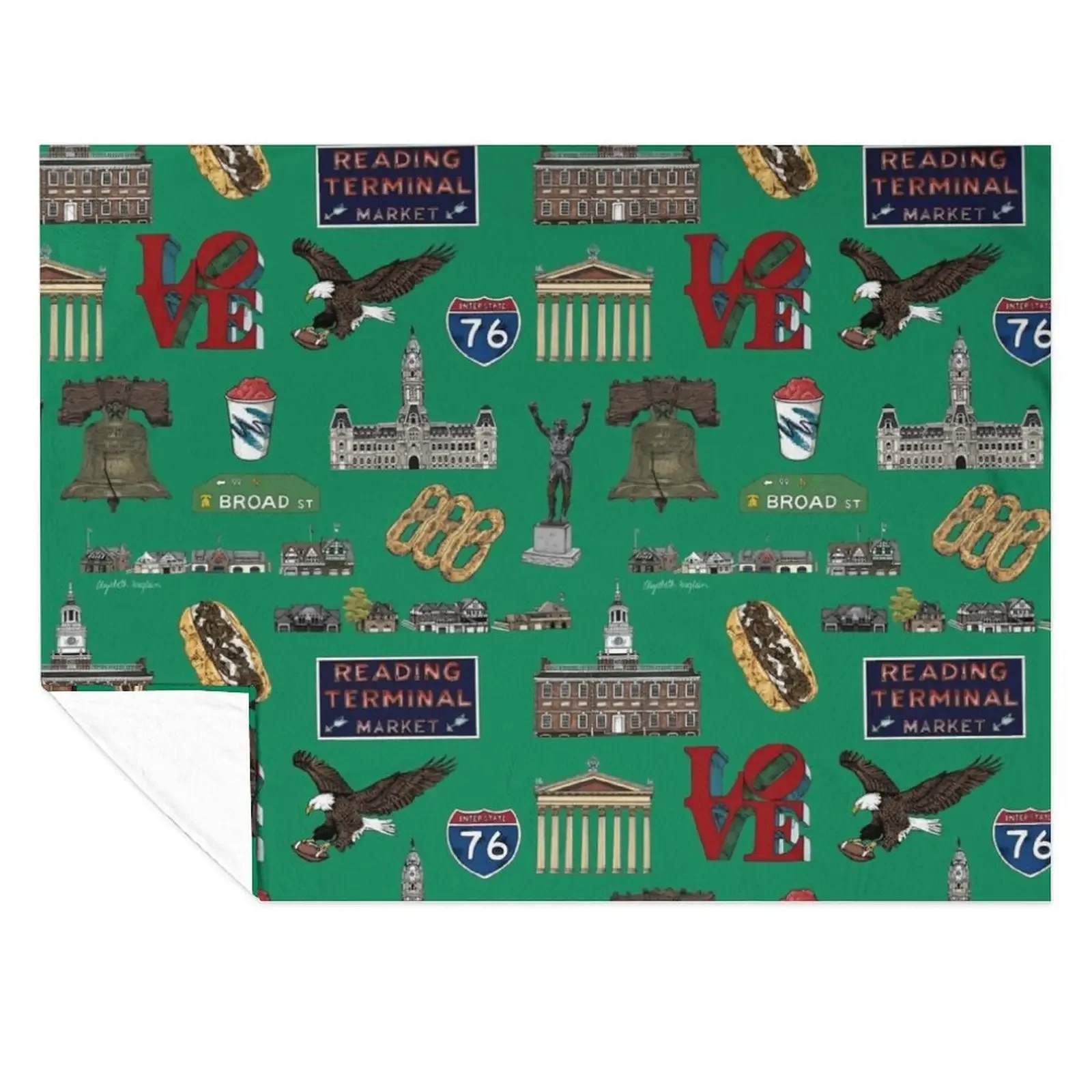 Philly Pattern - Kelly Green Throw Blanket Beach Flannel Fabric Summer For Baby Blankets
Philly Pattern - Kelly Green Throw Blanket Beach Flannel Fabric Summer For Baby Blankets