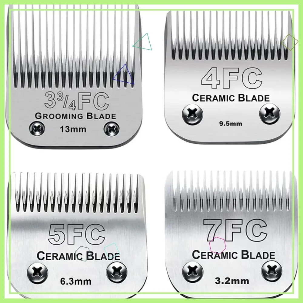 4-Pack Dog Grooming Clipper Blades, Ceramic & Stainless Steel, #3FC+4FC+5FC+7FC
4-Pack Dog Grooming Clipper Blades, Ceramic & Stainless Steel, #3FC+4FC+5FC+7FC