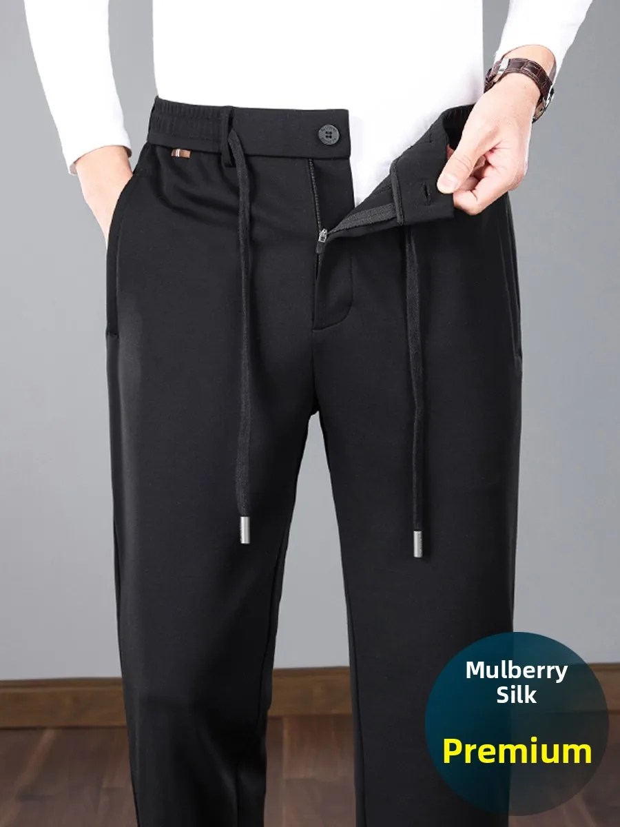 High-End Silk Men's Casual Pants Spring Autumn Loose Sports Trousers for Middle-Aged Men Busin Gentleman Sle
High-End Silk Men's Casual Pants Spring Autumn Loose Sports Trousers for Middle-Aged Men Busin Gentleman Sle