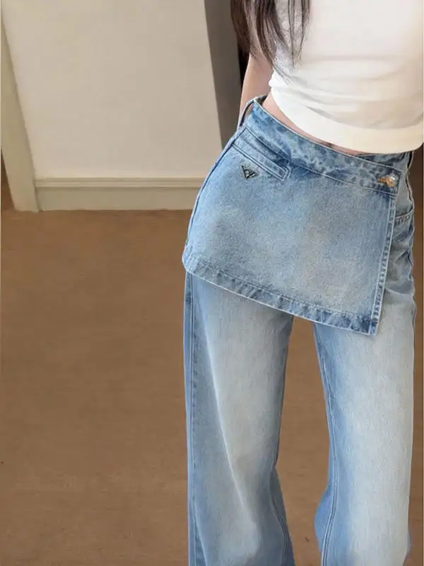 High Waist Straight Leg Denim Jeans Women's Blue Jeans Wide Leg Pants Vintage Washed Ladies' Premium Feeling Trousers
High Waist Straight Leg Denim Jeans Women's Blue Jeans Wide Leg Pants Vintage Washed Ladies' Premium Feeling Trousers