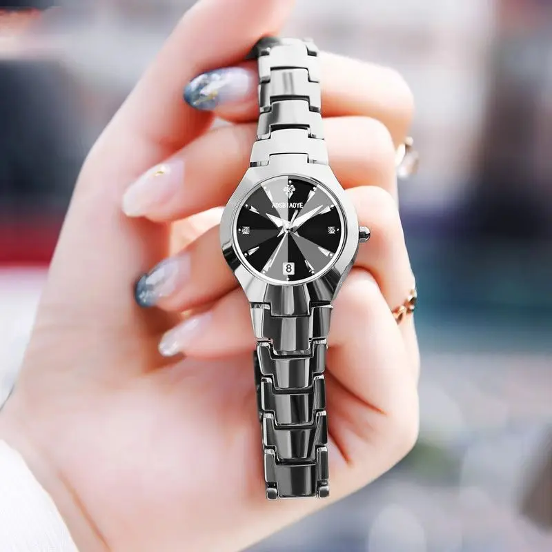 NewGenuine Fully Automatic Women's Watch Tungsten Steel Niche Light Luxury Waterproof Calendar Small Fashion Casual Quartz Watch 
NewGenuine Fully Automatic Women's Watch Tungsten Steel Niche Light Luxury Waterproof Calendar Small Fashion Casual Quartz Watch