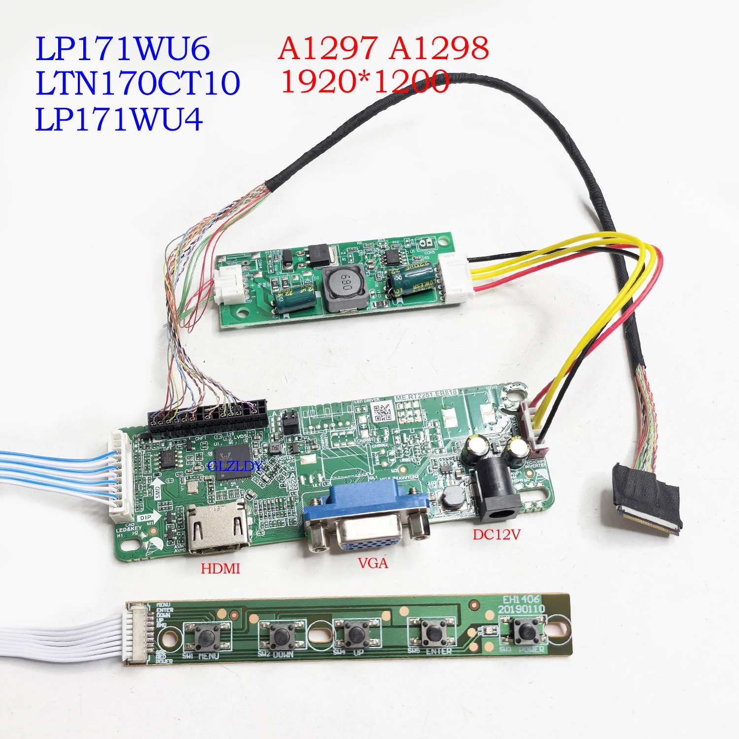 HDMI VGA LCD Controller Board For 17inch 1920x1200 40P LTN170CT10 LP171WU6 LP171WU4 for MBP A1297 A1298 LCD DIY laptop display
HDMI VGA LCD Controller Board For 17inch 1920x1200 40P LTN170CT10 LP171WU6 LP171WU4 for MBP A1297 A1298 LCD DIY laptop display