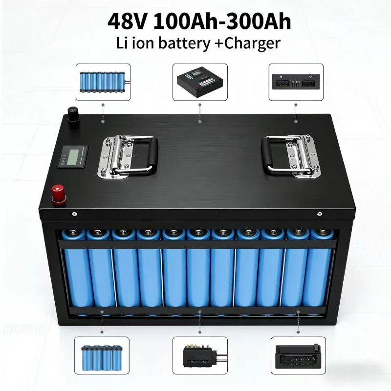 48V 100Ah 200Ah 300Ah Lithium Ion Battery + Charger, High Performance Li-ion Battery for Forklifts, Solar Energy Storage, 10KW 1
48V 100Ah 200Ah 300Ah Lithium Ion Battery + Charger, High Performance Li-ion Battery for Forklifts, Solar Energy Storage, 10KW 1