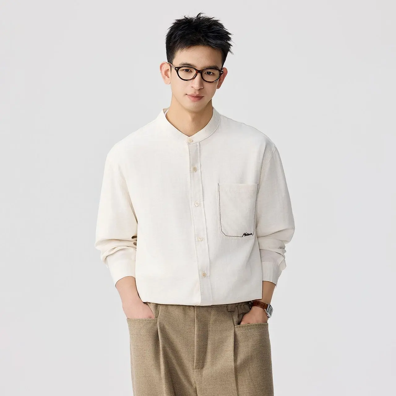 Male Spring Autumn Cityboy Oversize Shirts Commute Clothes Men's Stand Collar Fashion Loose Casual Vintage Long Sleeve Shirt
Male Spring Autumn Cityboy Oversize Shirts Commute Clothes Men's Stand Collar Fashion Loose Casual Vintage Long Sleeve Shirt
