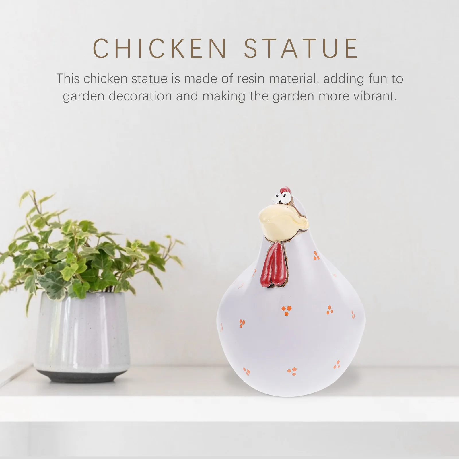 Resin Chicken Sculpture Adorable Rooster Decoration Big Eyes Vivid Detail Long-Lasting Fade-Resistant Garden Patio Yard Lawn
Resin Chicken Sculpture Adorable Rooster Decoration Big Eyes Vivid Detail Long-Lasting Fade-Resistant Garden Patio Yard Lawn