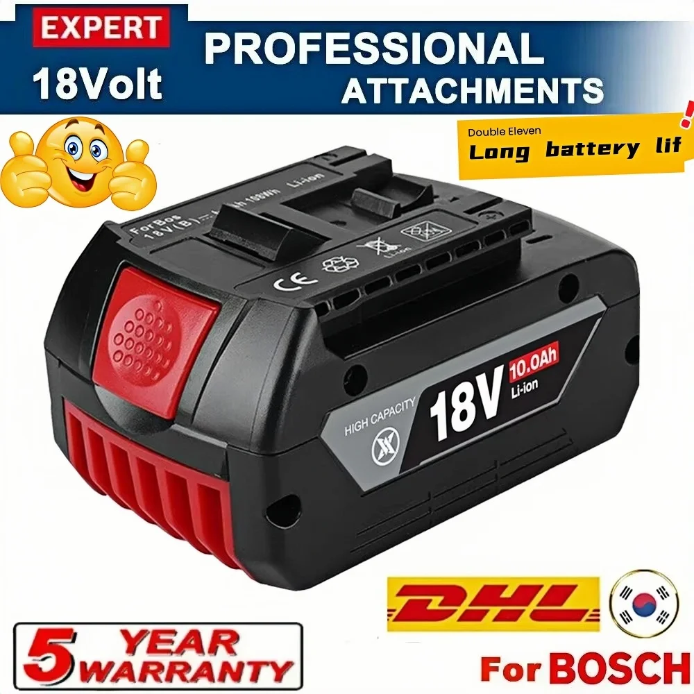 Bosch 18V Professional Cordless Tool Bat609 Bat618 Gba18v80 Original 18V 10000mAh Replacement Power Tool Battery
Bosch 18V Professional Cordless Tool Bat609 Bat618 Gba18v80 Original 18V 10000mAh Replacement Power Tool Battery
