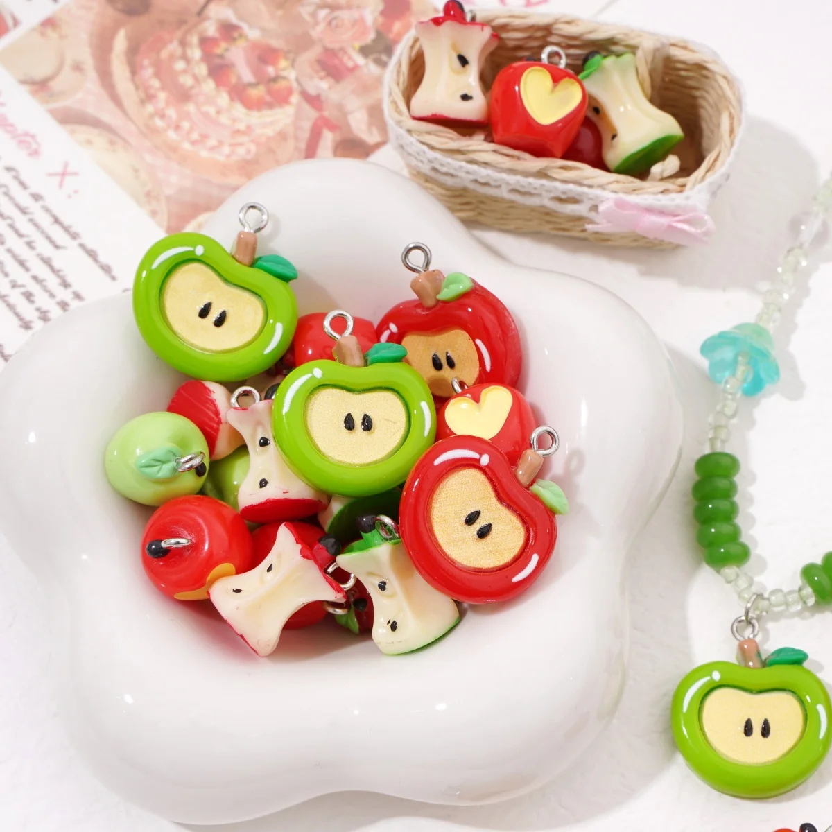 1PC Colorful Cute Mini Apple Resin Charms Fruit Pendants For DIY Earrings Bracelets Necklaces Keychains Jewelry Making Supplies
1PC Colorful Cute Mini Apple Resin Charms Fruit Pendants For DIY Earrings Bracelets Necklaces Keychains Jewelry Making Supplies