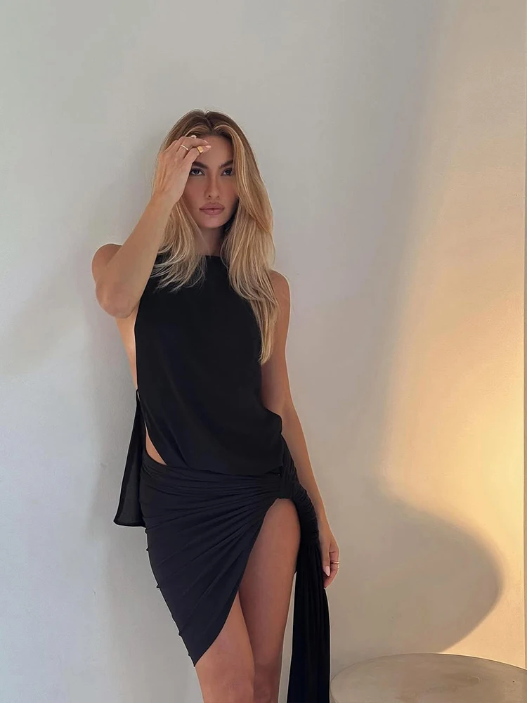 InGrily Waistless Sexy Fashion Mini Dress Women Y2K Soild Side Hollow Ruched Ribbon Midnight Club Party Coquett Summer Outfits
InGrily Waistless Sexy Fashion Mini Dress Women Y2K Soild Side Hollow Ruched Ribbon Midnight Club Party Coquett Summer Outfits