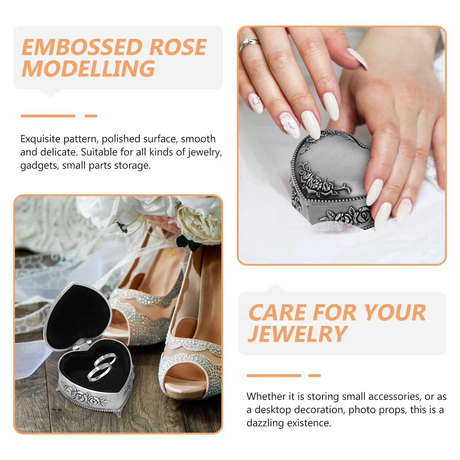 Retro Heart Embossment Jewelry Box Alloy Storage Jar Decorative Desktop Holder Ring Necklace Display Household Home
Retro Heart Embossment Jewelry Box Alloy Storage Jar Decorative Desktop Holder Ring Necklace Display Household Home