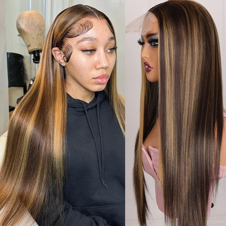 26 Inch Highlight Brown 180Density Glueless Synthetic Straight Long 13*4*1 Lace Front Wig For Black Women Babyhair PrePlucked
26 Inch Highlight Brown 180Density Glueless Synthetic Straight Long 13*4*1 Lace Front Wig For Black Women Babyhair PrePlucked
