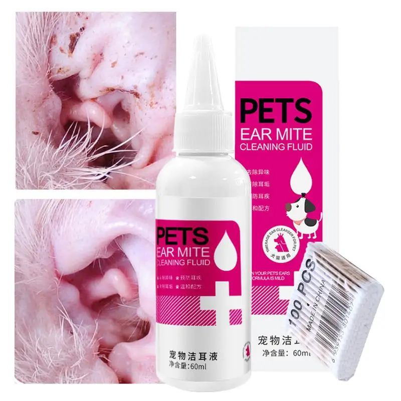Pet Ear Cleaning Liquid 60ml Natural Liquid Soothe Pet Cat Dog Ear Home And Travel Use Daily Pet Skin Care Ear Stain Removal
Pet Ear Cleaning Liquid 60ml Natural Liquid Soothe Pet Cat Dog Ear Home And Travel Use Daily Pet Skin Care Ear Stain Removal