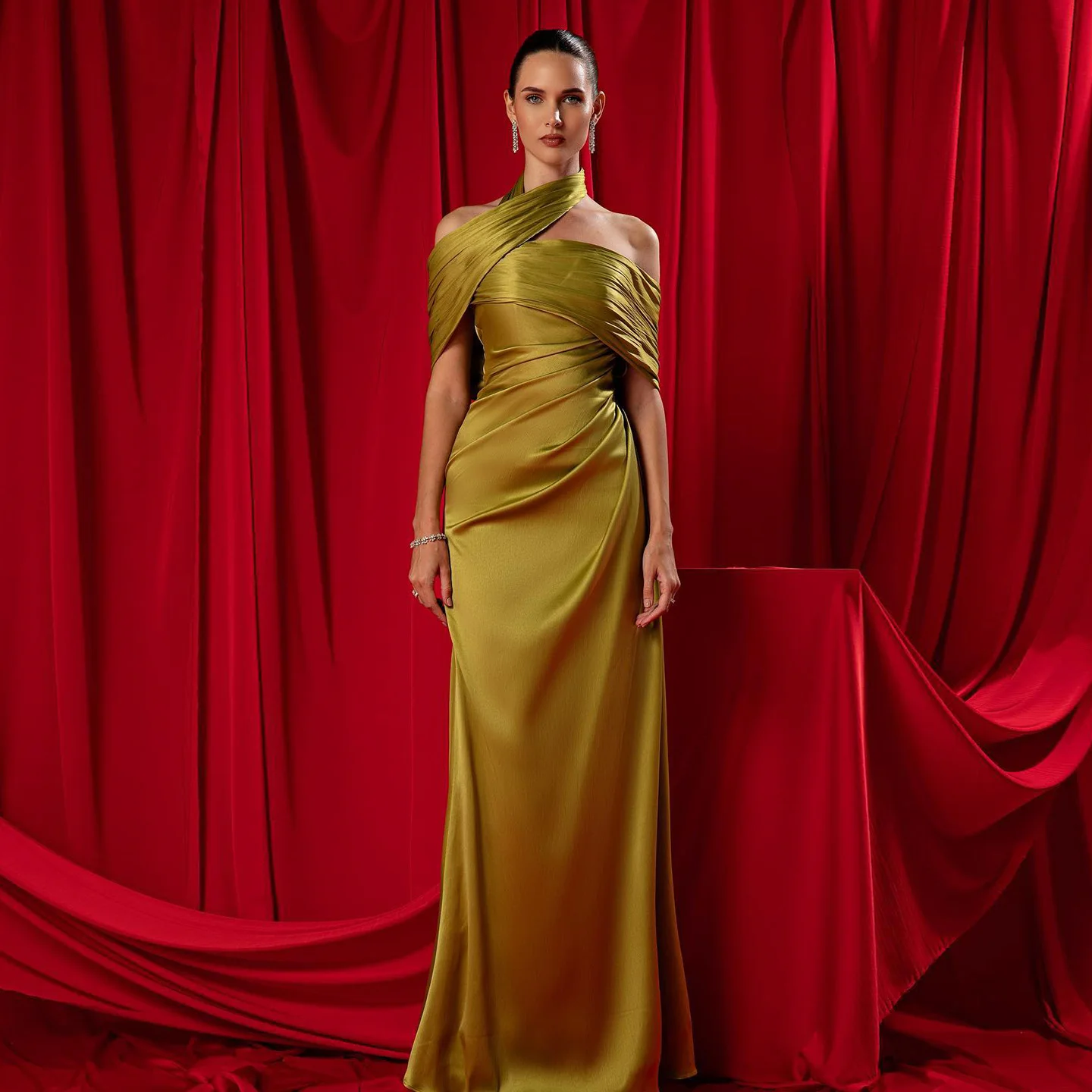 Sharon Said Dubai Halter Gold One Shoulder Evening Dress Elegant Mermaid Arabic for Women Weeding Formal Gowns SF053 Customized
Sharon Said Dubai Halter Gold One Shoulder Evening Dress Elegant Mermaid Arabic for Women Weeding Formal Gowns SF053 Customized