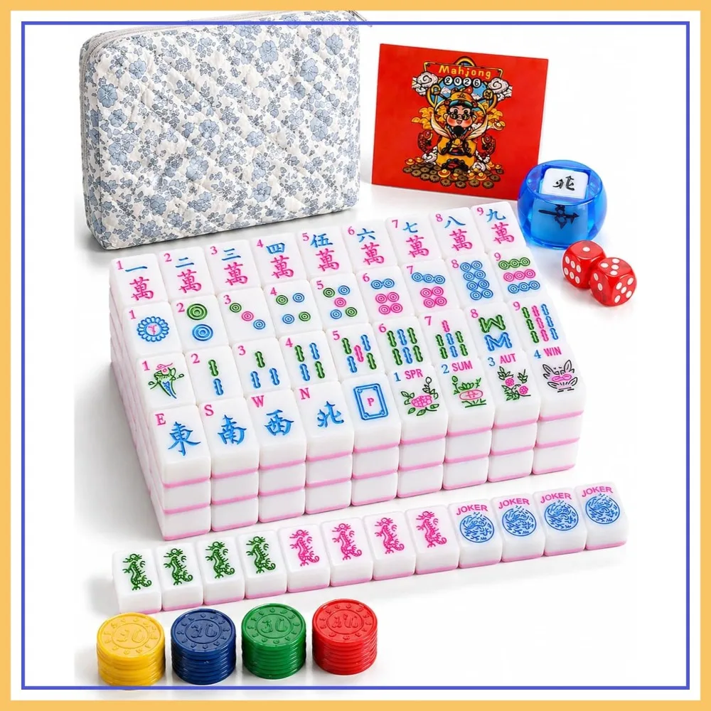 166 Premium Mahjong Tiles Set with Carrying Bag for Family Game Nights
166 Premium Mahjong Tiles Set with Carrying Bag for Family Game Nights