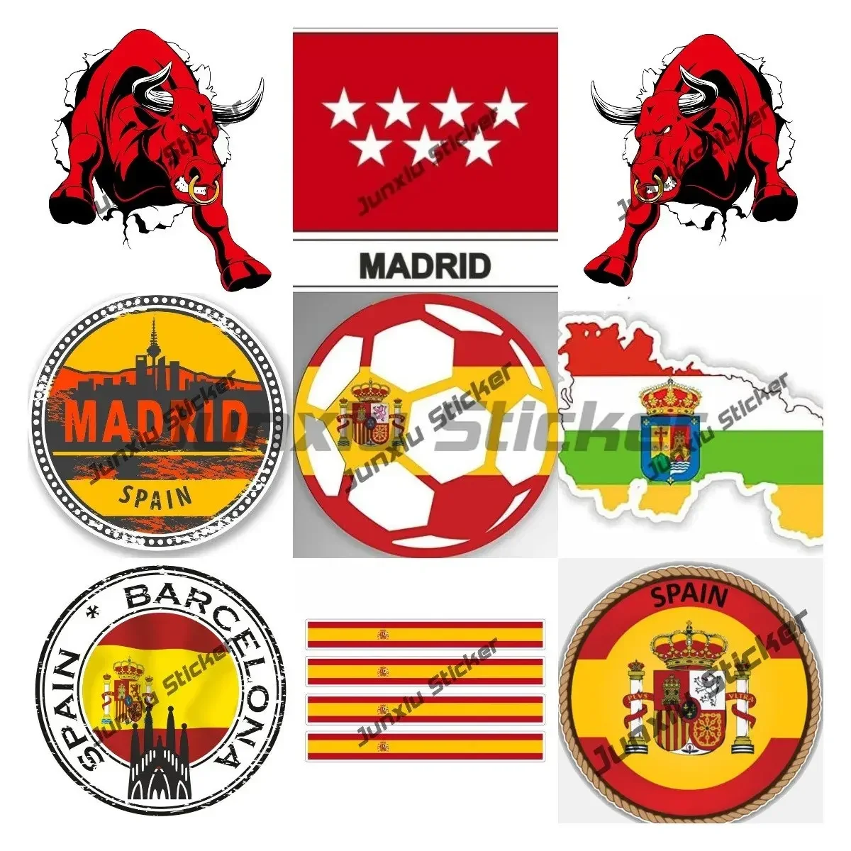 Spain Sticker Barcelona Madrid Spain Madrid Seal Sticker Round Flag Vinyl Sticker Sevilla Spanish Angry Bull Waterproof Outdoors
Spain Sticker Barcelona Madrid Spain Madrid Seal Sticker Round Flag Vinyl Sticker Sevilla Spanish Angry Bull Waterproof Outdoors