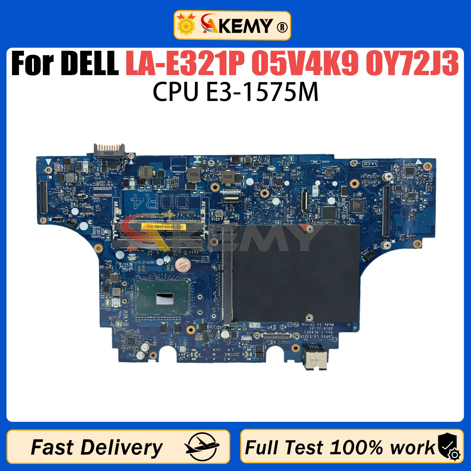 AKEMY For Dell LA-E321P Notebook Mainboard Precision 7720 00JRYP 0RFCWJ 05V4K9 0Y72J3 0P6KP6 Laptop Motherboard E3-1575M CPU
AKEMY For Dell LA-E321P Notebook Mainboard Precision 7720 00JRYP 0RFCWJ 05V4K9 0Y72J3 0P6KP6 Laptop Motherboard E3-1575M CPU