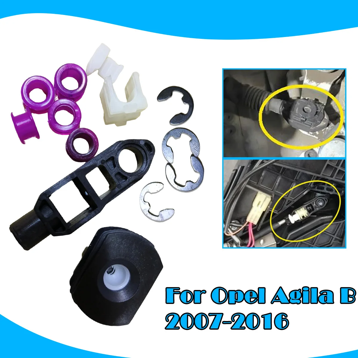 For Opel Agila B Suzuki SplashGear shift cable linkage bushing Lever End Connector Adapter Selector Grommet Sleeve Repair kit
For Opel Agila B Suzuki SplashGear shift cable linkage bushing Lever End Connector Adapter Selector Grommet Sleeve Repair kit