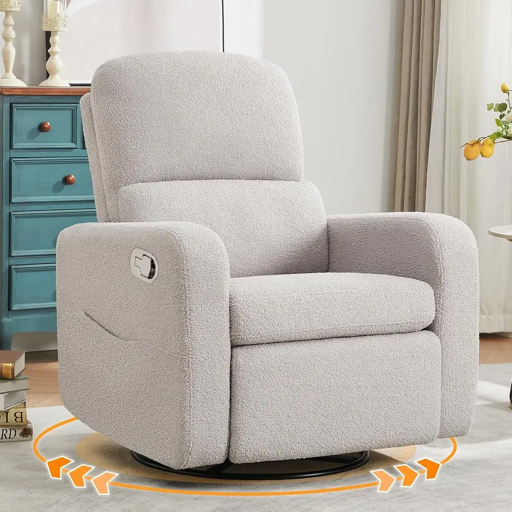 Oversized Manual Nursery Glider Recliner with Removable Cushion, Upholstered Swivel Rocking Chair for Living Room or Bedroom, Te
Oversized Manual Nursery Glider Recliner with Removable Cushion, Upholstered Swivel Rocking Chair for Living Room or Bedroom, Te