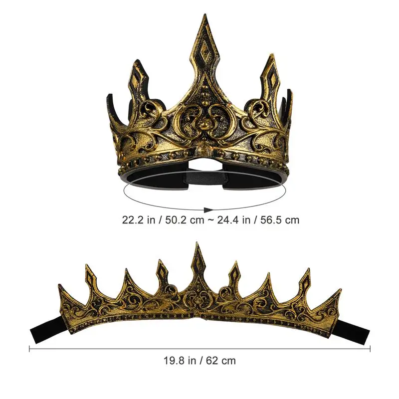 1pc Men King Medieval Crown Headband Soft PU Foam Crown Men'S Crown Headdress Party Props (Random Pattern) 68cm
1pc Men King Medieval Crown Headband Soft PU Foam Crown Men'S Crown Headdress Party Props (Random Pattern) 68cm