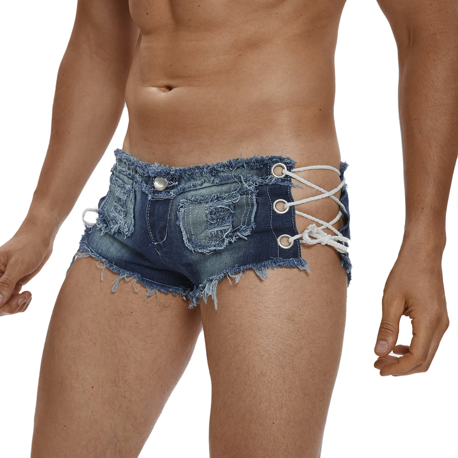 Men Women Sexy Hot Pants Low Waist Lace-up Denim Shorts Male Sissy Jeans Rave Party Nightclub Pole Dance Clubwear Beachwear
Men Women Sexy Hot Pants Low Waist Lace-up Denim Shorts Male Sissy Jeans Rave Party Nightclub Pole Dance Clubwear Beachwear
