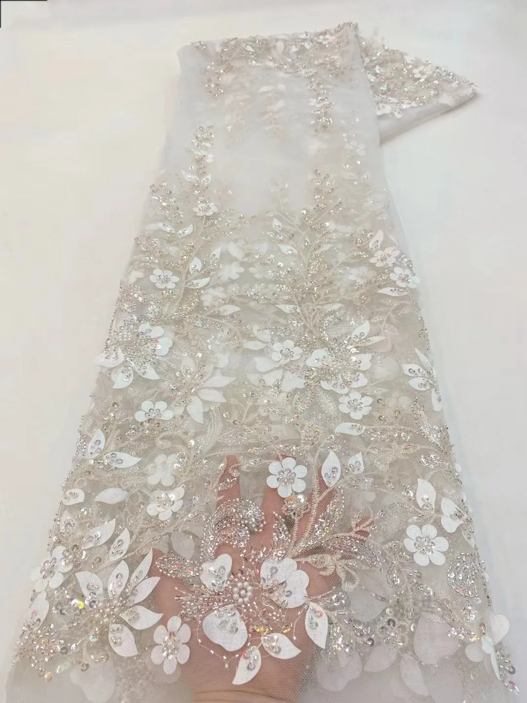 3D Flower African Lace Fabric 5 Yards High Quality Embroidery Beaded Tulle Lace Nigerian Wedding Luxury Fabrics HXZ5712
3D Flower African Lace Fabric 5 Yards High Quality Embroidery Beaded Tulle Lace Nigerian Wedding Luxury Fabrics HXZ5712