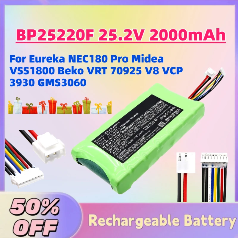In Stock BP25220F 25.2V 2000mAh Vacuum Cleaner Battery for Eureka NEC180 Pro Midea VSS1800 Beko VRT 70925 V8 VCP 3930 GMS3060
In Stock BP25220F 25.2V 2000mAh Vacuum Cleaner Battery for Eureka NEC180 Pro Midea VSS1800 Beko VRT 70925 V8 VCP 3930 GMS3060
