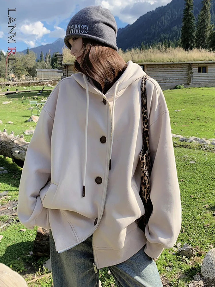 LANMREM Korean Style Loose Hoodies For Women Single Breasted Button Round Neck Long Sleeves 2024 Autumn And Winter 2DB1002
LANMREM Korean Style Loose Hoodies For Women Single Breasted Button Round Neck Long Sleeves 2024 Autumn And Winter 2DB1002