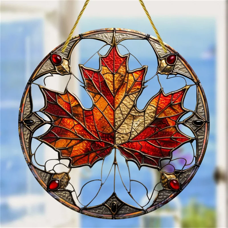 A delicate maple leaf painted window decoration pendant wall decoration creative pendant home decoration listing
A delicate maple leaf painted window decoration pendant wall decoration creative pendant home decoration listing