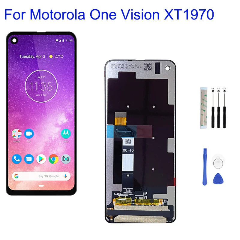 6.3" For Motorola MOTO One Vision XT1970 XT1970-2 LCD Display Touch Screen Digitizer Assembly With Frame Replacement Parts
6.3" For Motorola MOTO One Vision XT1970 XT1970-2 LCD Display Touch Screen Digitizer Assembly With Frame Replacement Parts