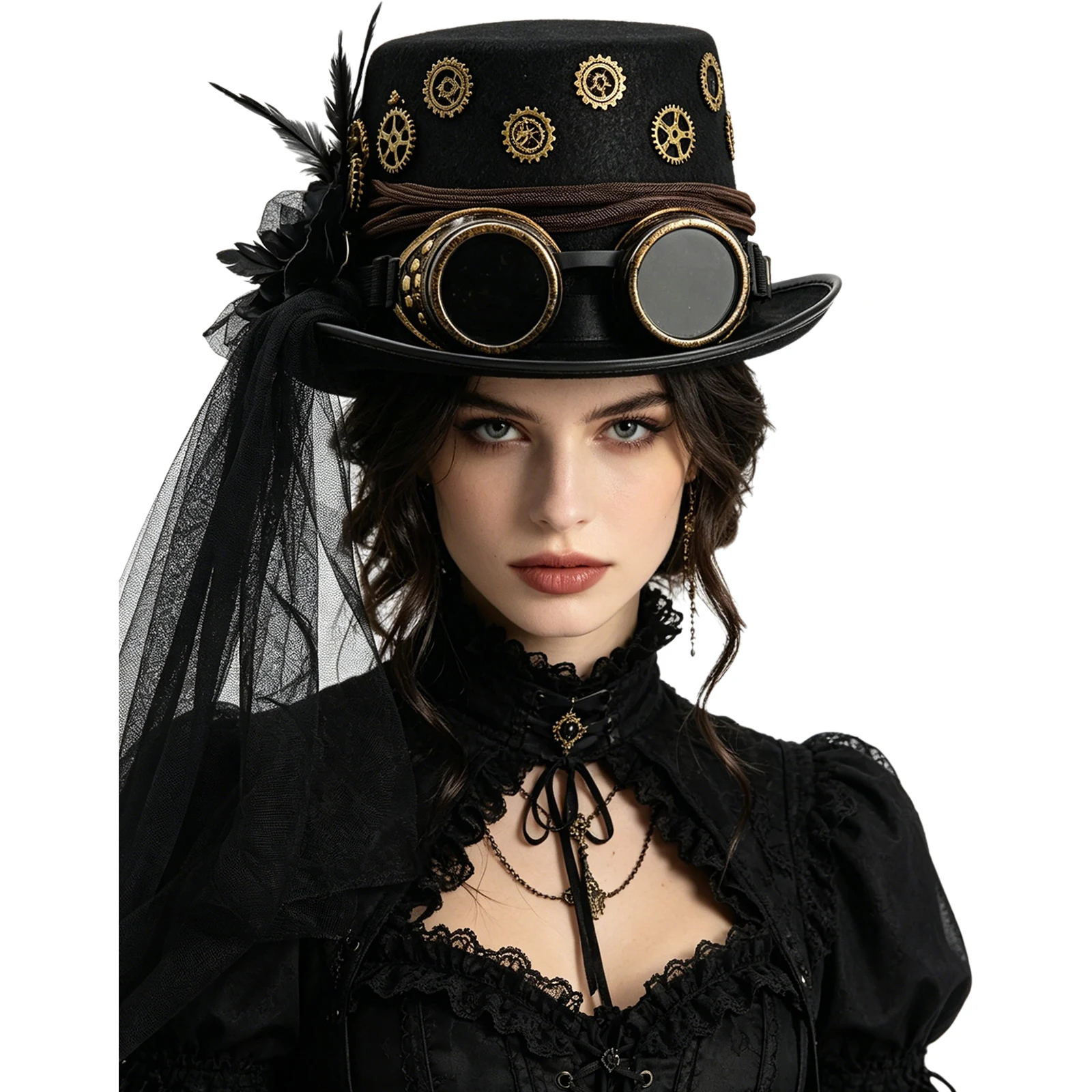 Men Women Halloween Gothic Punk Hat Decorated Top Hat for Cosplay Masquerade Theme Party
Men Women Halloween Gothic Punk Hat Decorated Top Hat for Cosplay Masquerade Theme Party