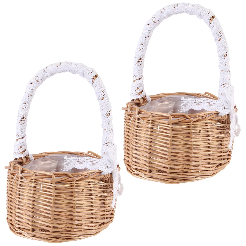 2 Pcs Handmade Wicker Planter Basket Wedding Decor Woven Baskets for Flower Girl
2 Pcs Handmade Wicker Planter Basket Wedding Decor Woven Baskets for Flower Girl
