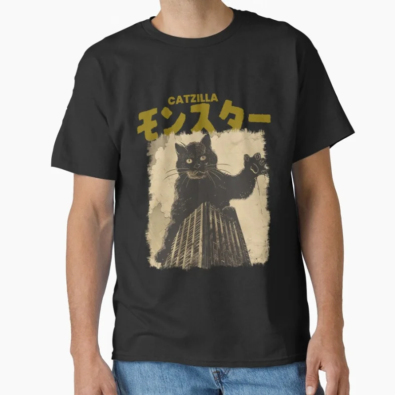Japanese Art Funny Cat Catzilla king of monster 100% cotton printed t shirt for cat lover large size Adult tops S-6XL
Japanese Art Funny Cat Catzilla king of monster 100% cotton printed t shirt for cat lover large size Adult tops S-6XL