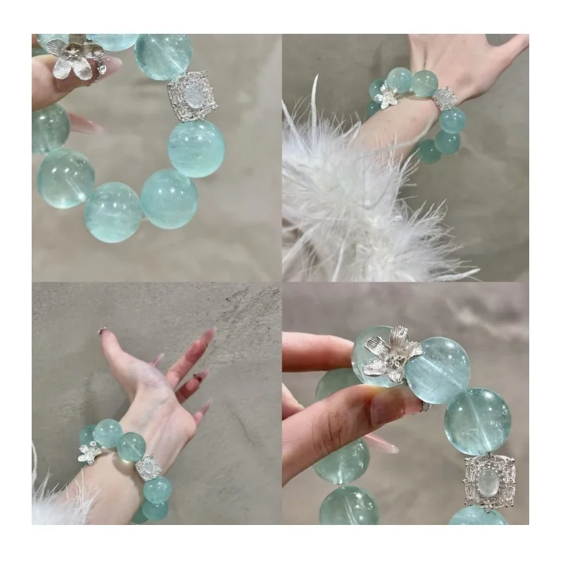 Lake Water Blue Fluorite Bracelet Women's Niche Design Sense Light Luxury High Sense White Ice Transparent Fashion Versatile Exq
Lake Water Blue Fluorite Bracelet Women's Niche Design Sense Light Luxury High Sense White Ice Transparent Fashion Versatile Exq