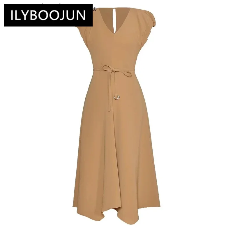 ILYBOOJUN Fashion Designer SummerAsymmetrical Dress Women's O-Neck Short Sleeve Lace-up Solid Color Office Lady Dresses
ILYBOOJUN Fashion Designer SummerAsymmetrical Dress Women's O-Neck Short Sleeve Lace-up Solid Color Office Lady Dresses