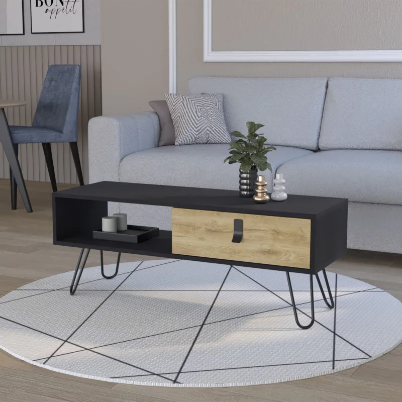 Kimball Coffee Table with Drawer and Hairpin Legs
Kimball Coffee Table with Drawer and Hairpin Legs
