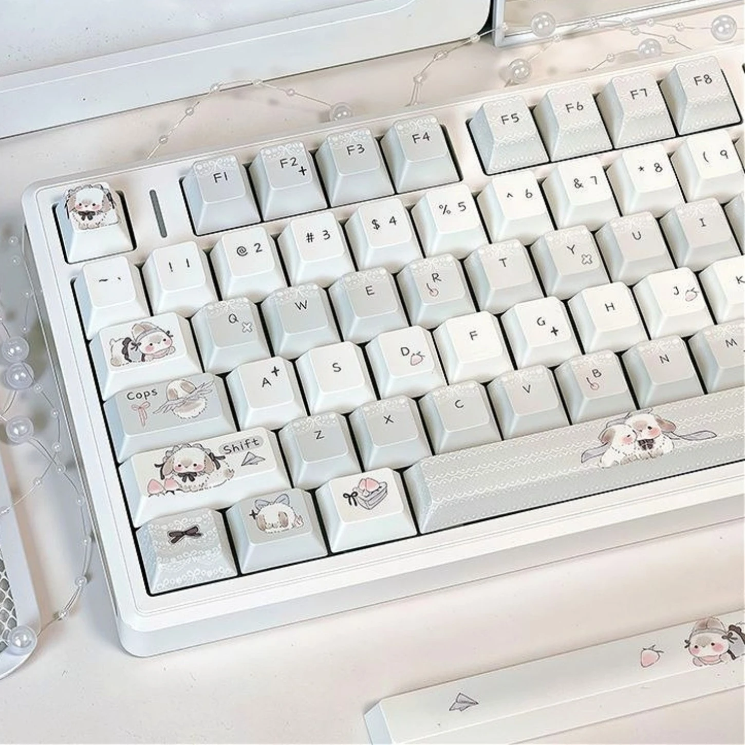 129 Keys Fluffy Bunny Theme Keycaps Cherry Profile PBT Cute Personalized Set for Mechanical Keyboard
129 Keys Fluffy Bunny Theme Keycaps Cherry Profile PBT Cute Personalized Set for Mechanical Keyboard