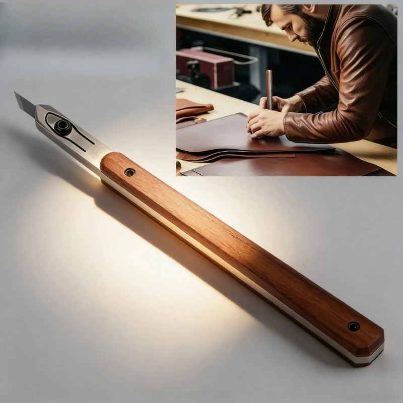 Nattools Leather Knife Replaceable Blade Carving Tool Black Walnut Handle Precision Ergonomic Handmade For DIY Leatherworking
Nattools Leather Knife Replaceable Blade Carving Tool Black Walnut Handle Precision Ergonomic Handmade For DIY Leatherworking