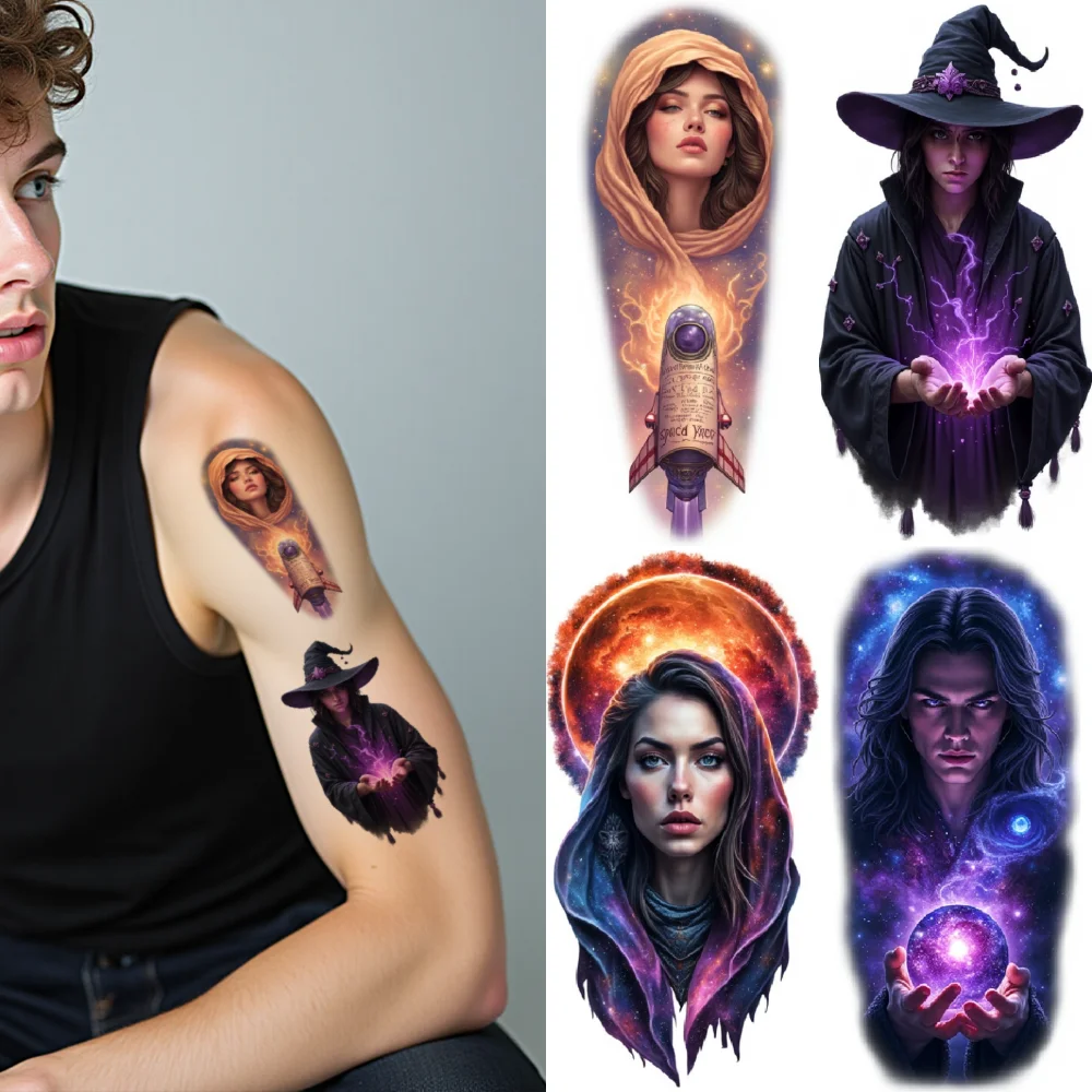 9pcs Temporary Tattoo Waterproof Long-lasting Body Stickers Warrior Woman Witch With Dark Angel For Adult Arms Shoulders
9pcs Temporary Tattoo Waterproof Long-lasting Body Stickers Warrior Woman Witch With Dark Angel For Adult Arms Shoulders