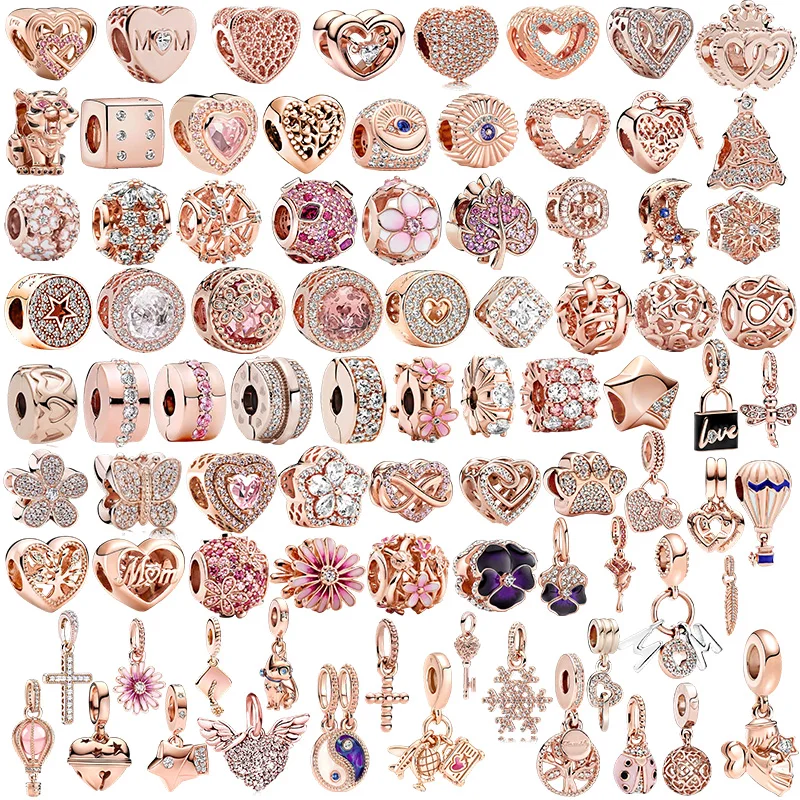 Hot Sale Sparking Rose Gold Dangle Charm Beads Fit Original Snake Silver Bracelet Necklace Beads For Diy Jewelry Women Gift
Hot Sale Sparking Rose Gold Dangle Charm Beads Fit Original Snake Silver Bracelet Necklace Beads For Diy Jewelry Women Gift