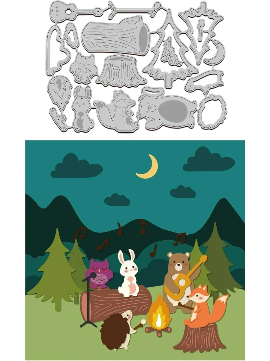 1Sheet Animals Camping Party Cutting Dies Rabbit Bear Carbon Steel Die Cuts Fox Owl Hedgehog Embossing Stencil Template
1Sheet Animals Camping Party Cutting Dies Rabbit Bear Carbon Steel Die Cuts Fox Owl Hedgehog Embossing Stencil Template