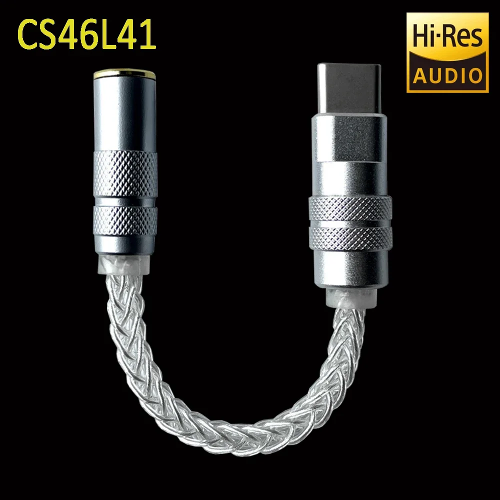 CS46L41 Pure silver DAC HiFi cable Type-C to 3.5mm Digital Amplifier Decoding Audio Adapter For Android Win10 huawei mi Google
CS46L41 Pure silver DAC HiFi cable Type-C to 3.5mm Digital Amplifier Decoding Audio Adapter For Android Win10 huawei mi Google