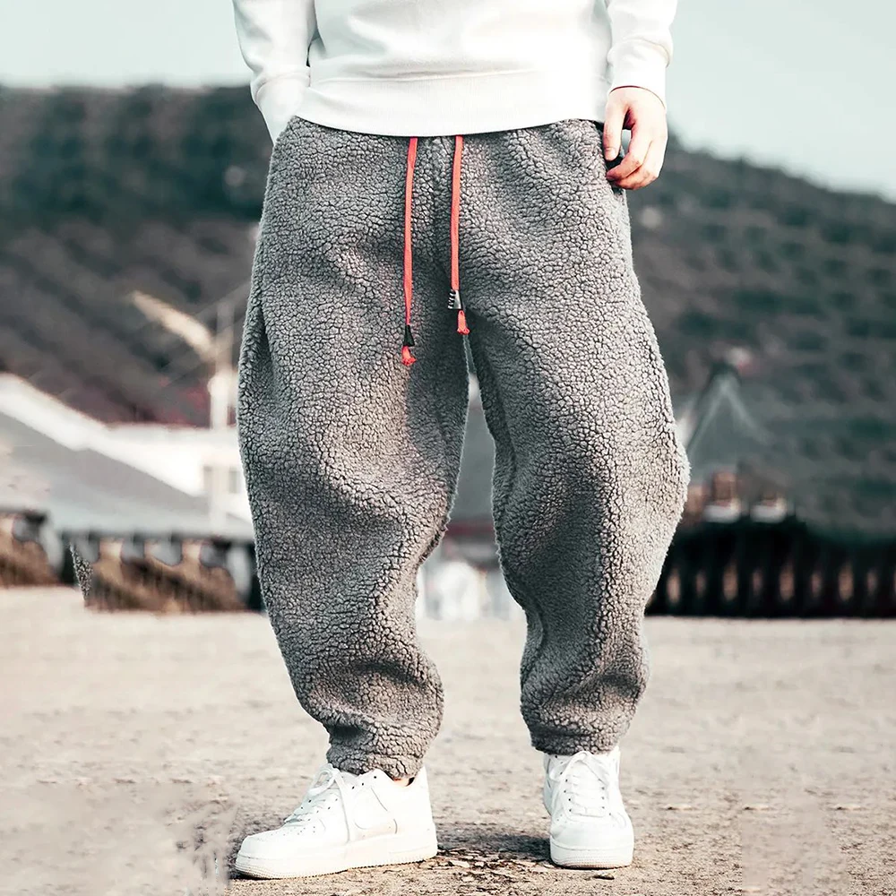 Winter Warm Plus Velvet Thickened Drawstring Pants Men American Retro Solid Color Enlarged Loose Cotton Pants Wide Leg Pants
Winter Warm Plus Velvet Thickened Drawstring Pants Men American Retro Solid Color Enlarged Loose Cotton Pants Wide Leg Pants