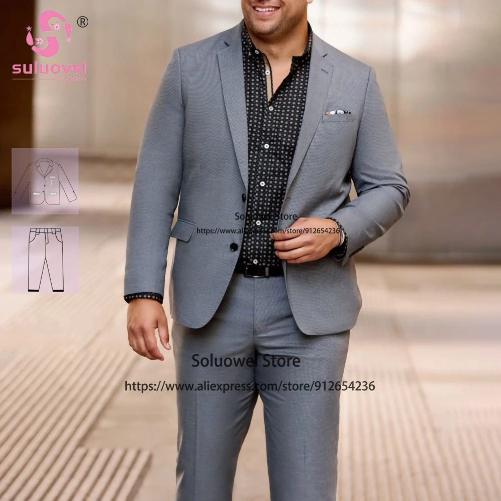 Fashion Plus Size Suits For Men Elegant 2 Piece Jacket Pants Set Formal Groom Wedding Prom Tuxedo Male Business Blazer Masculino
Fashion Plus Size Suits For Men Elegant 2 Piece Jacket Pants Set Formal Groom Wedding Prom Tuxedo Male Business Blazer Masculino