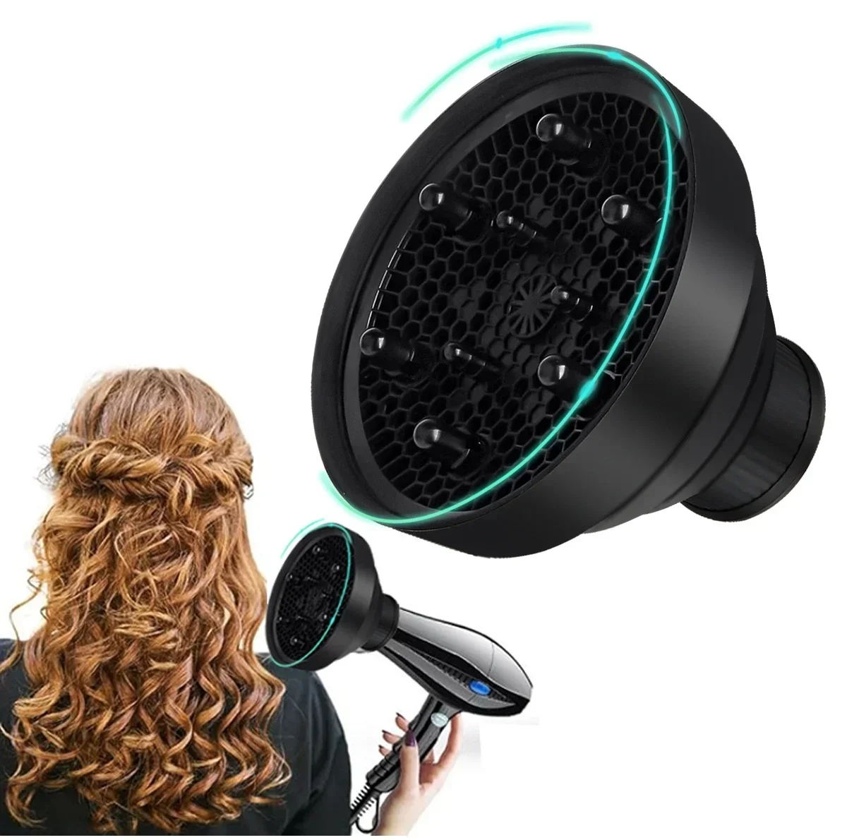 1pc Silicone Hair Styling Tools Suitable Hair Curl Diffuser Cover Diffuser Disk Hairdryer Curly Drying Blower
1pc Silicone Hair Styling Tools Suitable Hair Curl Diffuser Cover Diffuser Disk Hairdryer Curly Drying Blower