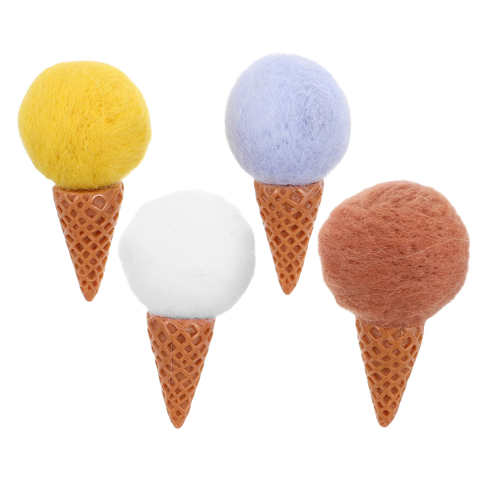4Pcs Wool Felt Ice Cream Cone DIY Craft Material Bright Colors Party Decorations Kids Photography Props Creative Bouquet 
4Pcs Wool Felt Ice Cream Cone DIY Craft Material Bright Colors Party Decorations Kids Photography Props Creative Bouquet